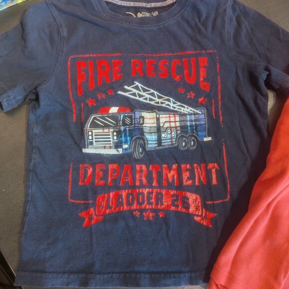 Bundle of Applique Firetruck PJ Tops - Picture 2 of 6